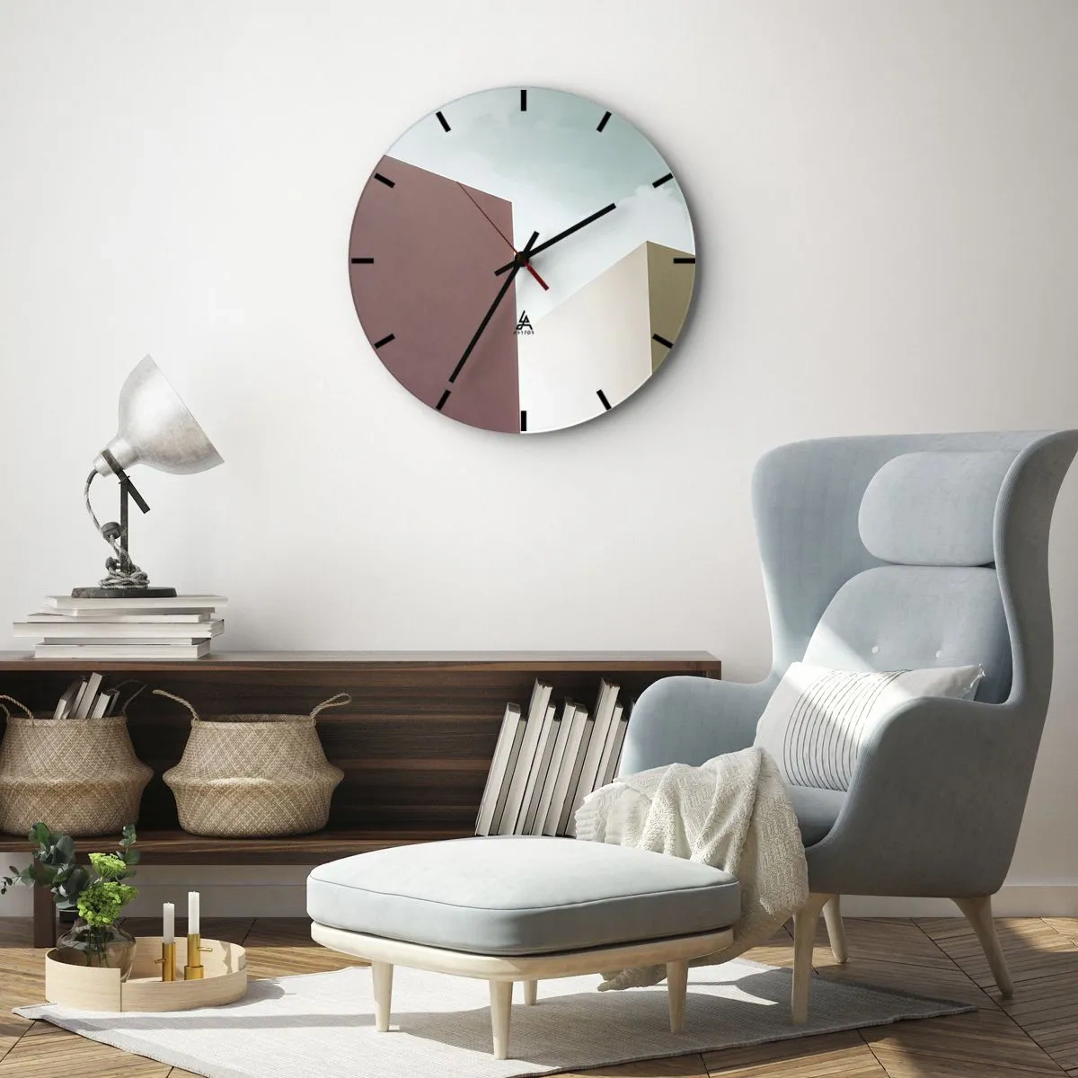 Wandklok - Klok - De geometrie van een zonnige zomer - 30x30 cm