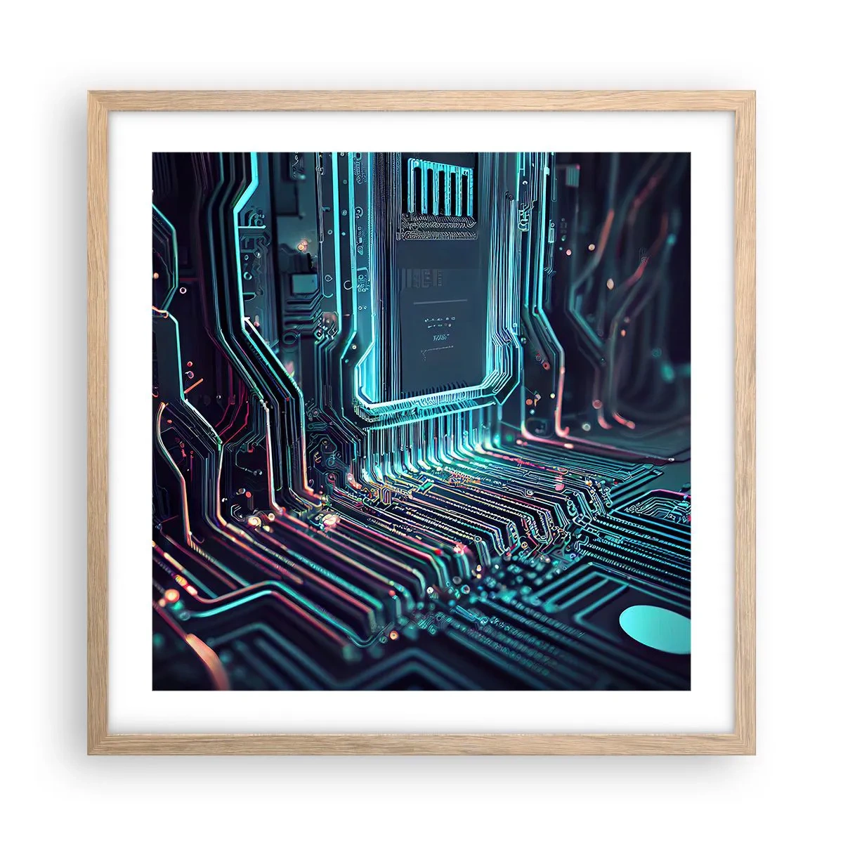 Een poster in een licht eiken lijst - Ik ben aan het denken… - 50x50 cm