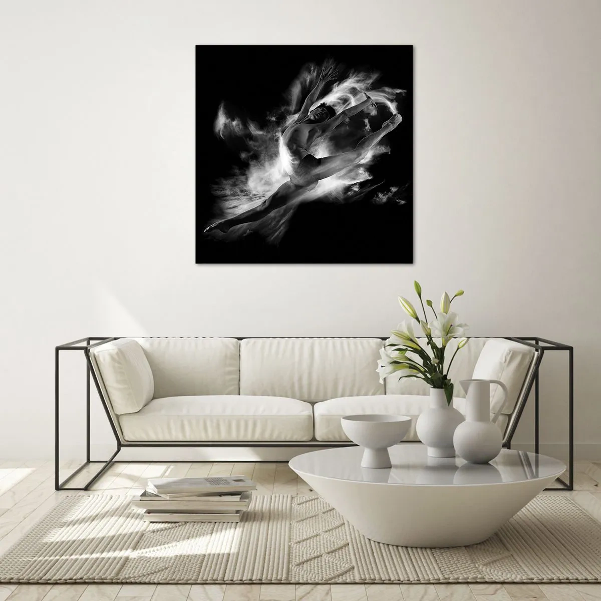 Schilderen op glas - Vast tijdens de vlucht - 70x70 cm
