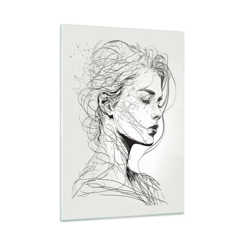Schilderen op glas - Portret in gedachten - 50x70 cm
