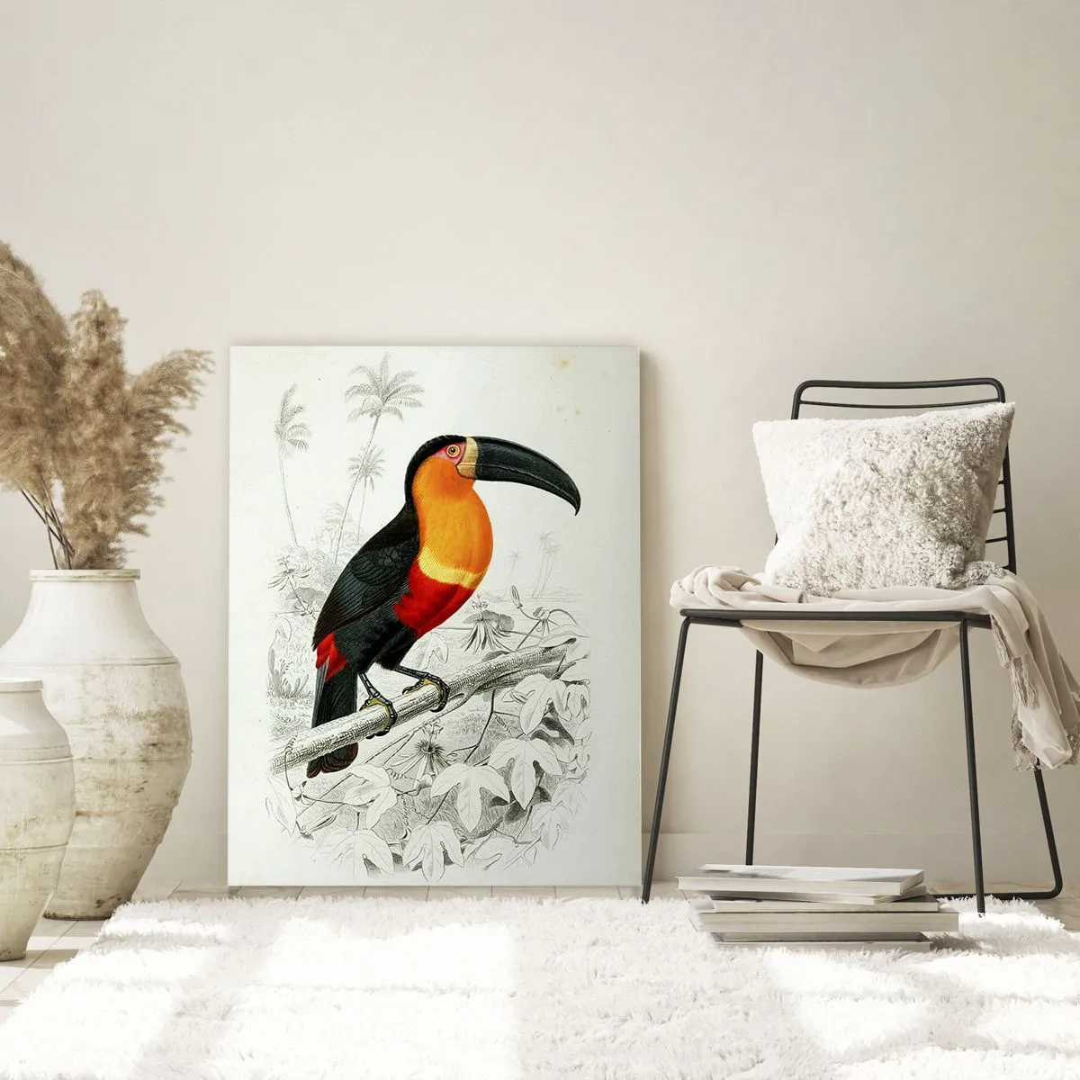 Schilderen op glas - Kleuren van vogels - 80x120 cm