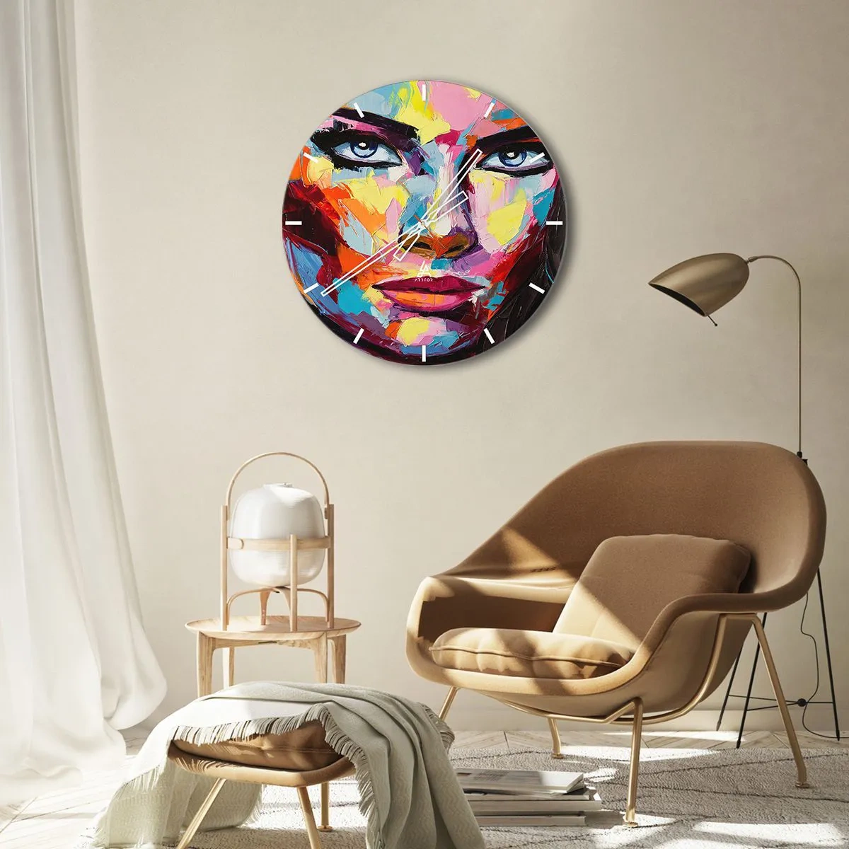 Wandklok - Klok - De ziel is ook kleurrijk - 40x40 cm