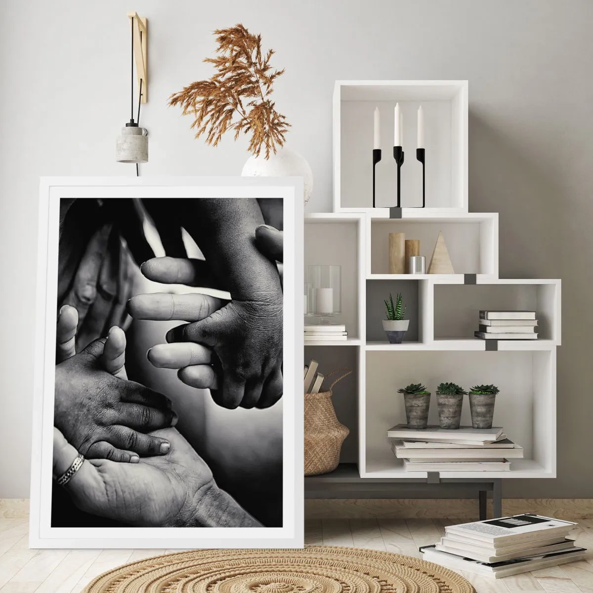 Poster in een witte lijst - Om mens te zijn - 30x40 cm