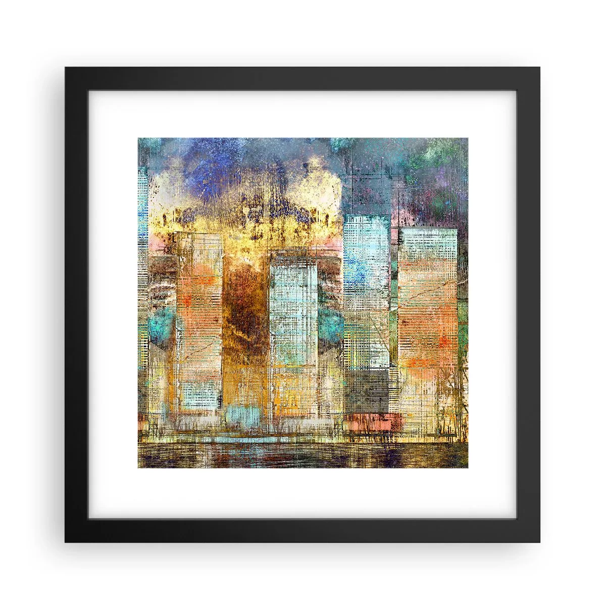 Poster in een zwarte lijst - Een zonnige metropool - 30x30 cm