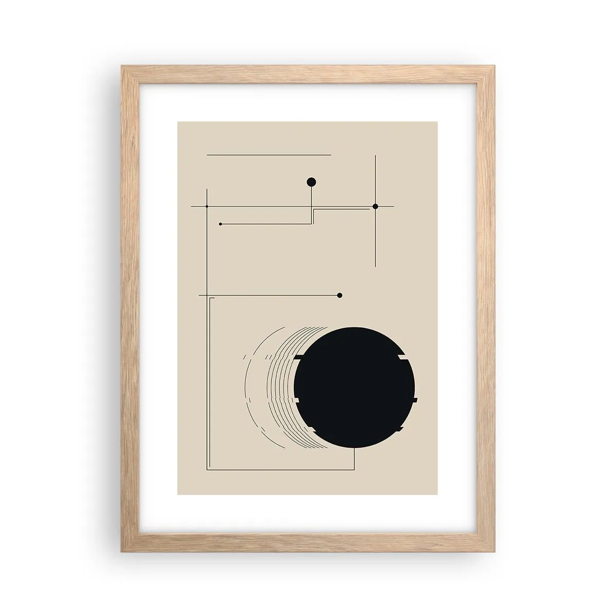 Een poster in een licht eiken lijst - Een flexibele en dynamische compositie - 30x40 cm