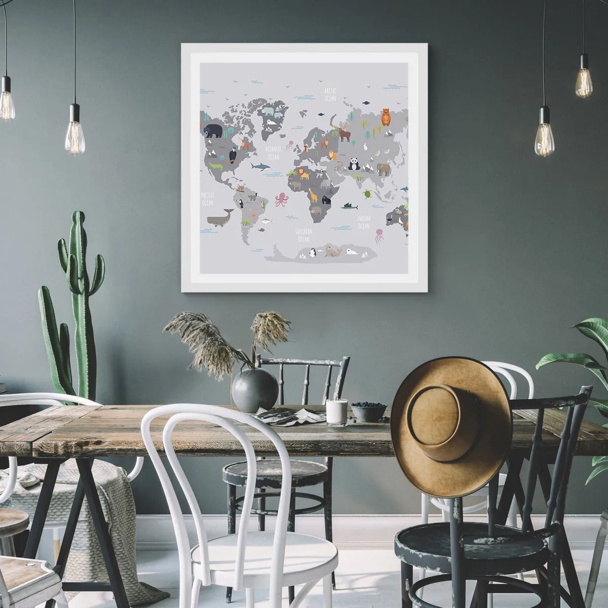 Poster in een witte lijst - Vertel me waar je vandaan komt ... - 60x60 cm