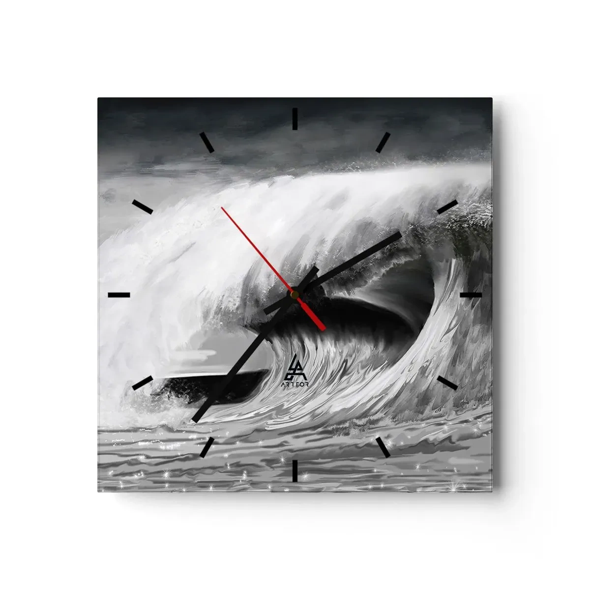 Wandklok - Klok - De woede van de oceaan - 30x30 cm