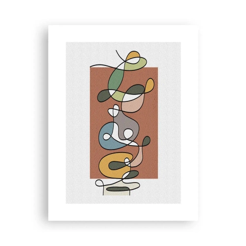 Poster - Abstractie: kleurrijke dans - 30x40 cm
