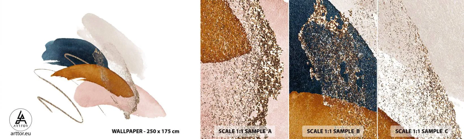 Fotobehang Staaltje Standard Eco - Gevleugelde compositie - Abstractie, Deel, Ontwerp - 100x30 cm