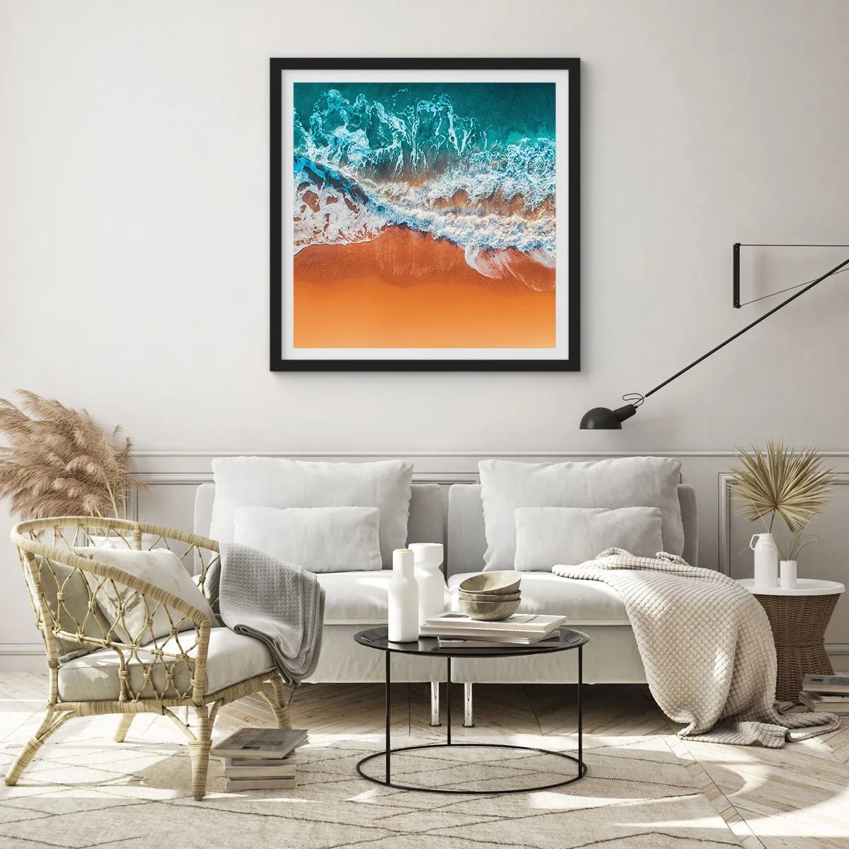 Poster in een zwarte lijst - Altijd hand in hand - 60x60 cm