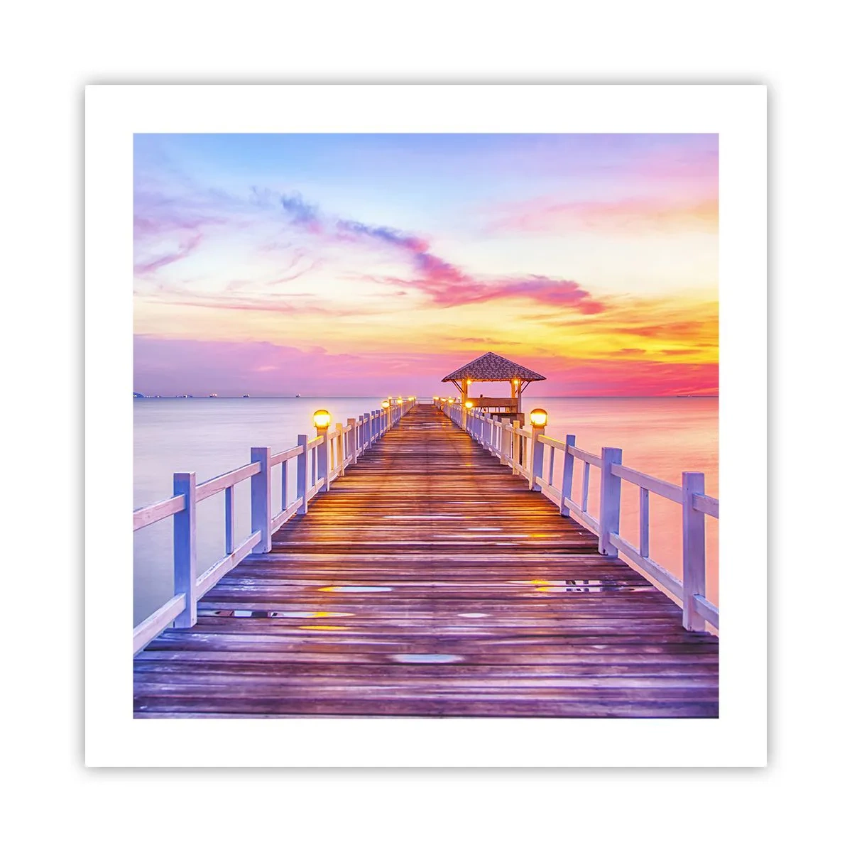 Poster - De lila-gouden stilte van de avond - 50x50 cm