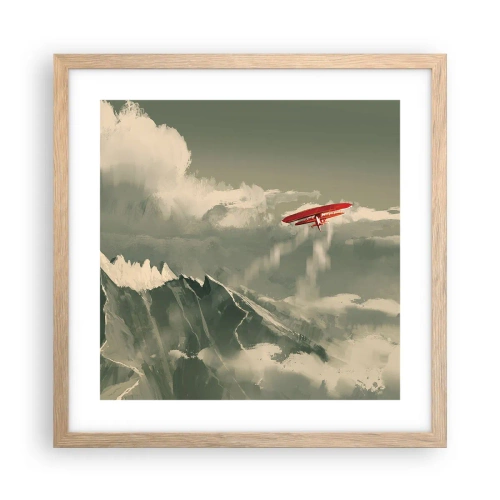 Een poster in een licht eiken lijst - Onverschrokken pionier - 40x40 cm