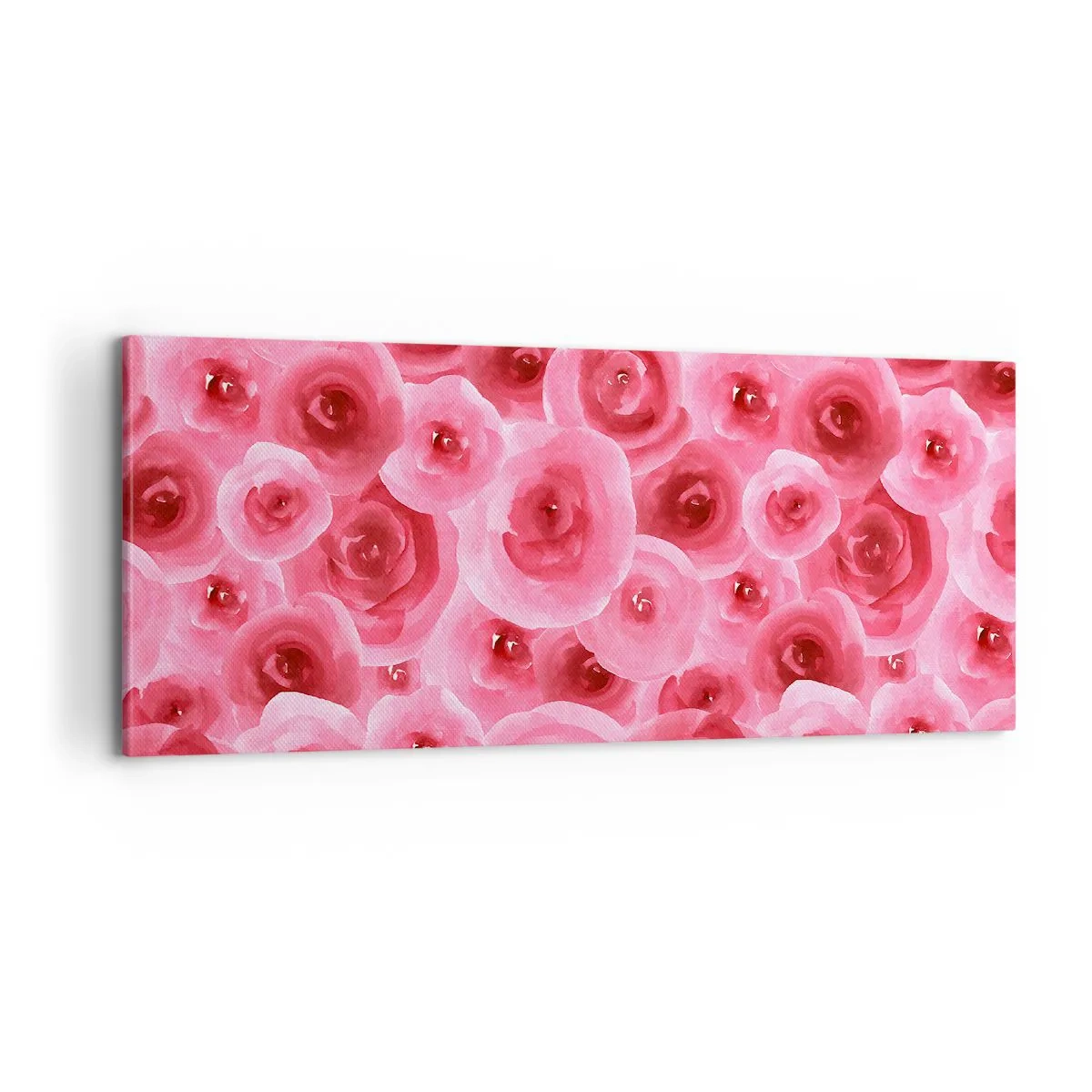 Schilderen op canvas - Rozen onder en boven - 100x40 cm