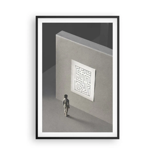 Poster in een zwarte lijst - Maar waar ben ik? - 61x91 cm