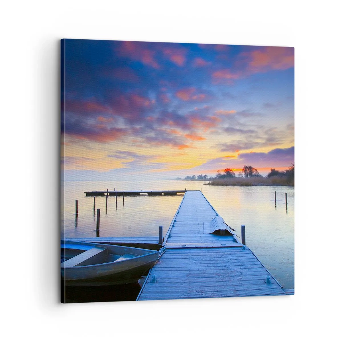 Schilderen op canvas - Violet-gouden kalmte - 60x60 cm