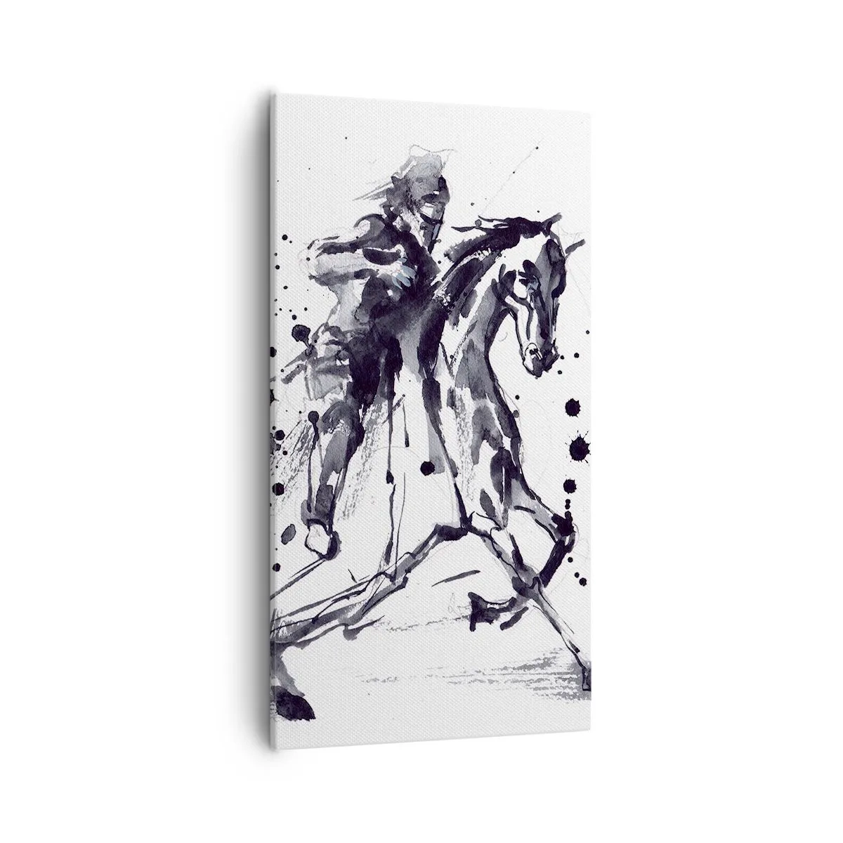 Schilderen op canvas - Zwarte ridder - 55x100 cm