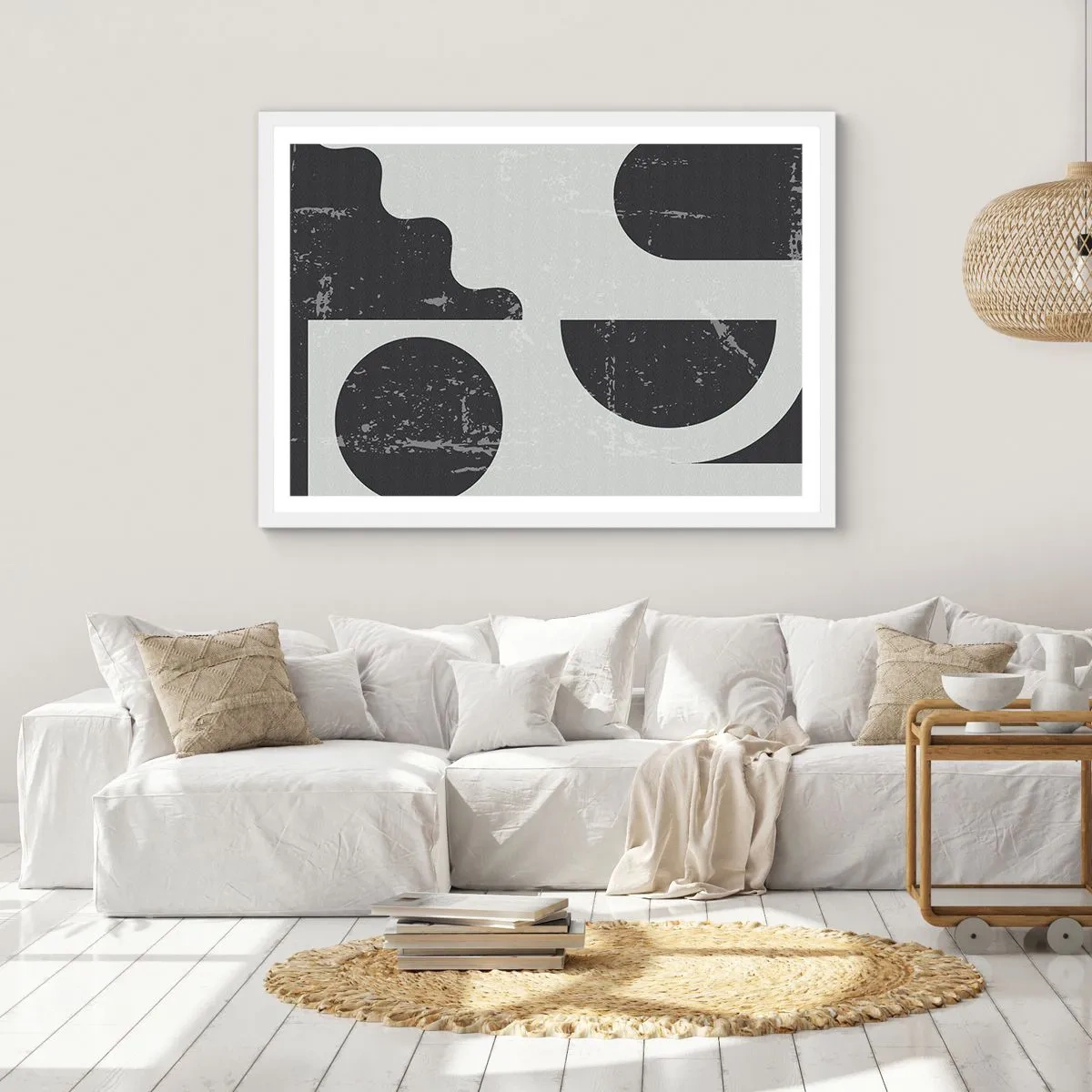 Poster in een witte lijst - Compositie boven en onder - 70x50 cm