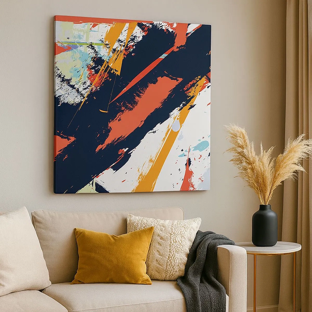 Schilderen op canvas - Dynamische compositie - 30x30 cm