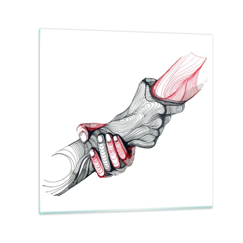 Schilderen op glas - Je bent in goede handen - 40x40 cm