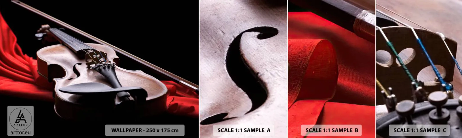 Fotobehang Staaltje Standard Eco - Muziek van gevoelens - Muziek, Viool, Een muziekinstrument - 100x30 cm