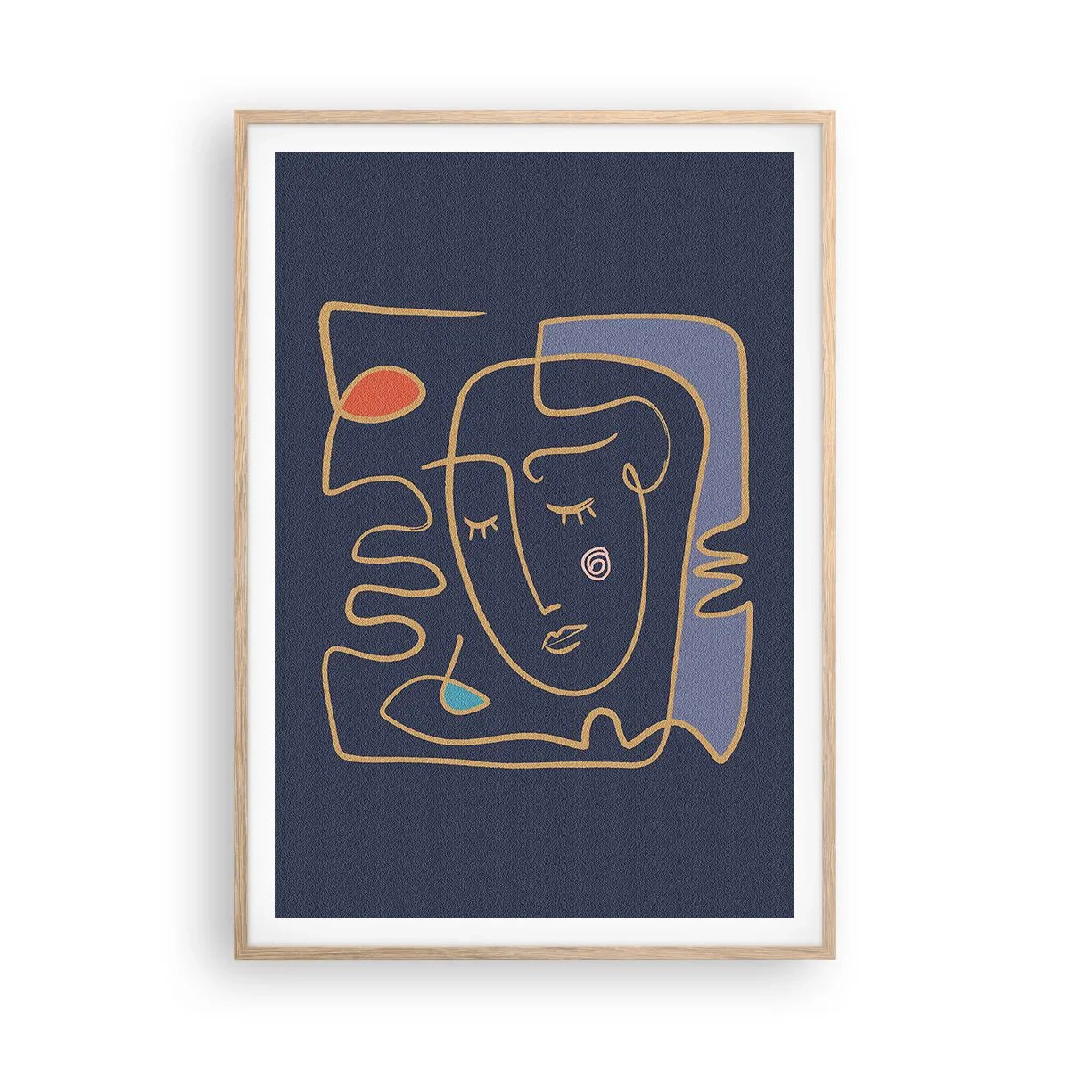 Een poster in een licht eiken lijst - In nadenken - 70x100 cm