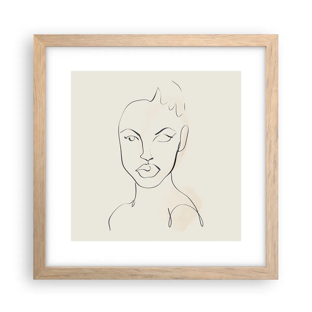 Een poster in een licht eiken lijst - Een overzicht van sensualiteit - 30x30 cm