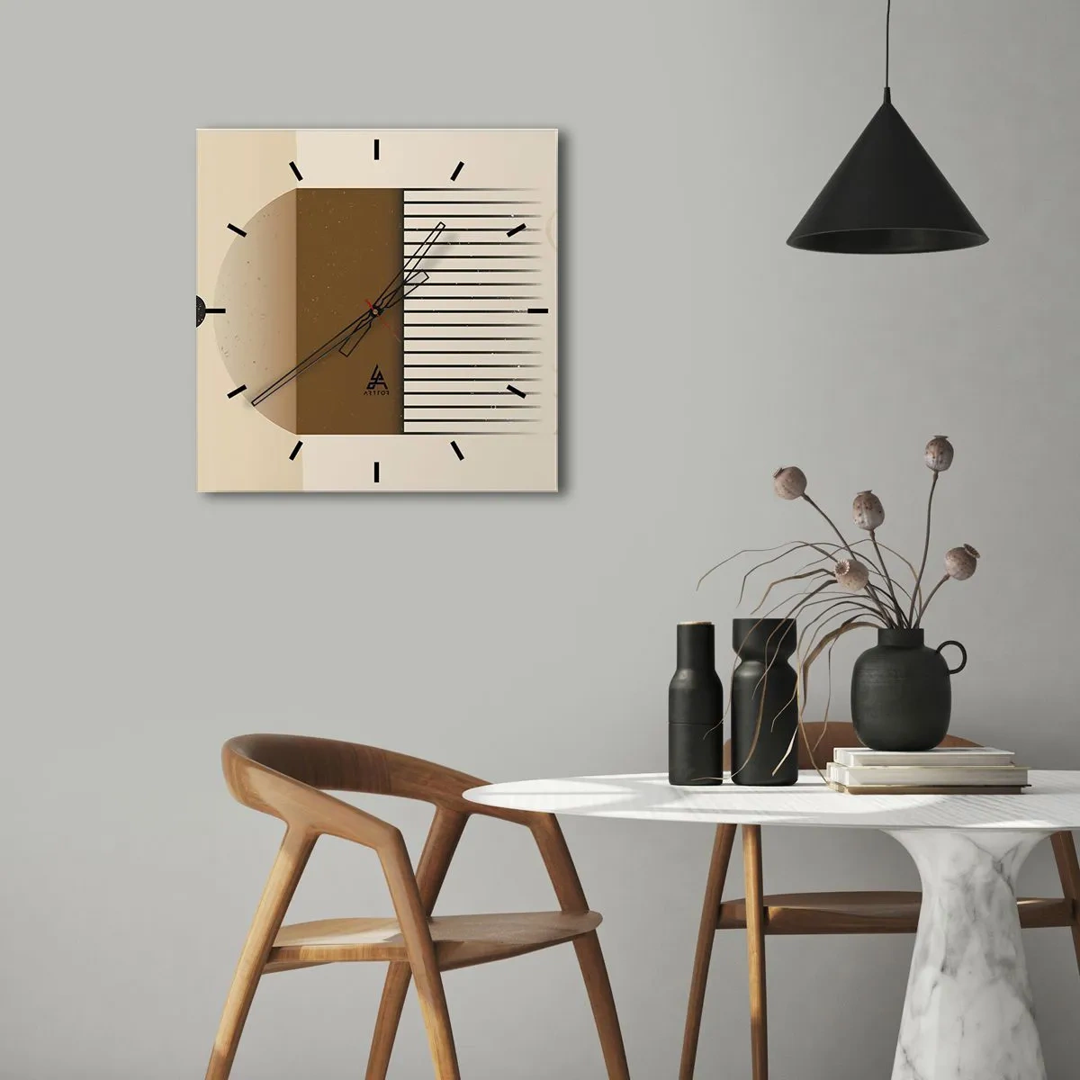 Wandklok - Klok - verschillende staten - 40x40 cm