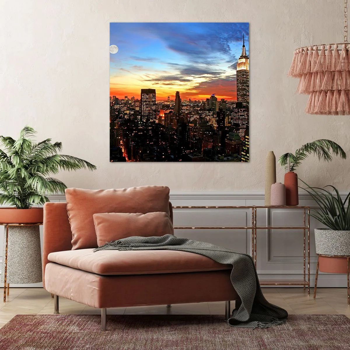 Schilderen op canvas - Een stralende Amerikaanse nacht - 70x70 cm