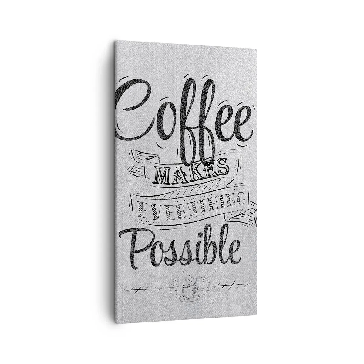 Schilderen op canvas - Hoe kun je niet van koffie houden? - 45x80 cm