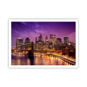 Poster - Violet-goud Manhattan - 100x70 cm
