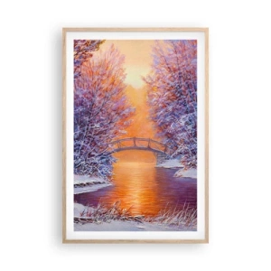 Een poster in een licht eiken lijst - Laten we elkaar hier ontmoeten - 61x91 cm