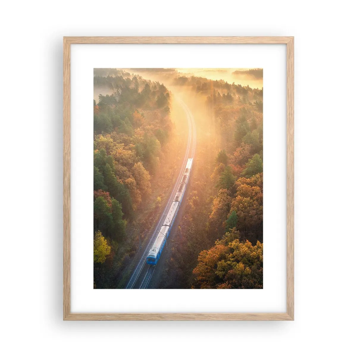 Een poster in een licht eiken lijst - Herfst reis - 40x50 cm