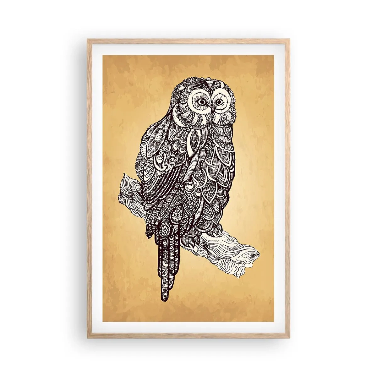 Een poster in een licht eiken lijst - Ingewikkelde ornamenten van wijsheid - 61x91 cm