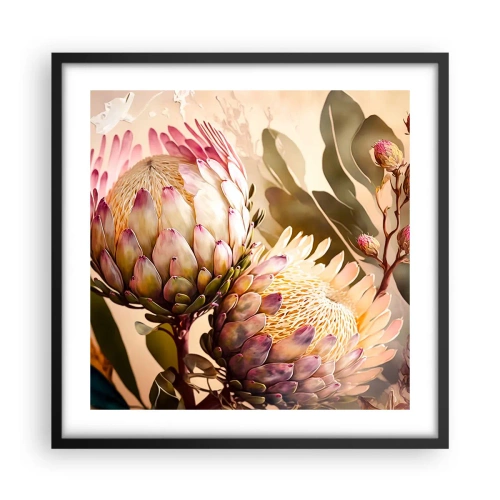 Poster in een zwarte lijst - Teeder omarmd - 50x50 cm