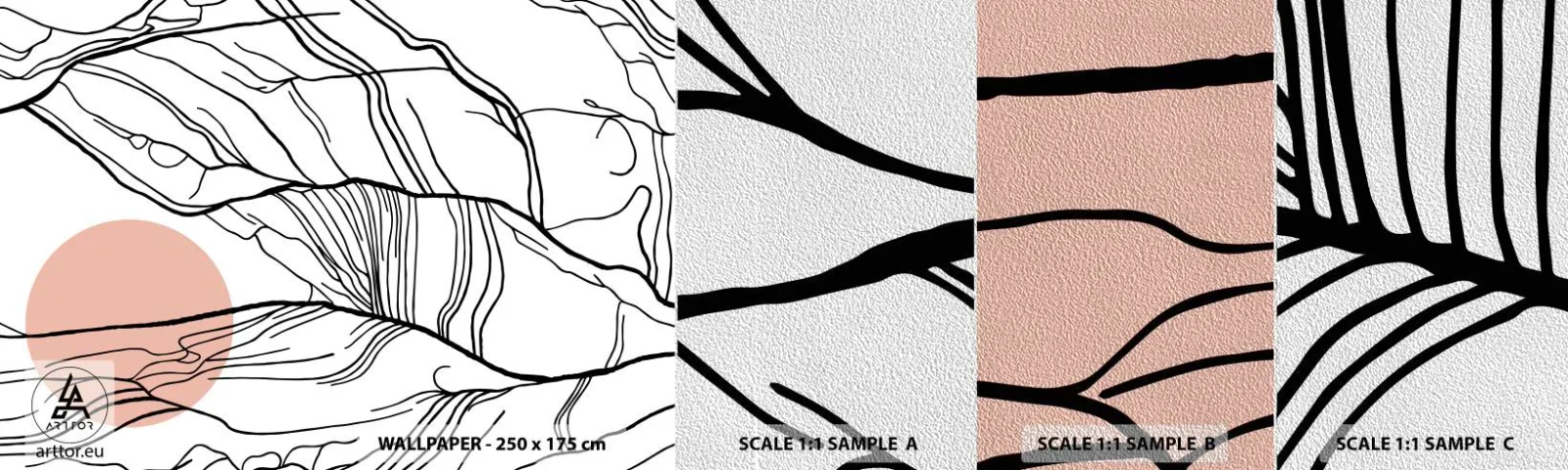 Fotobehang Monster Premium Sand - In een web van twijgen - Abstractie, Grafisch, Ontwerp - 100x30 cm