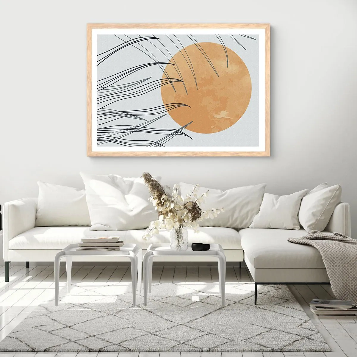 Een poster in een licht eiken lijst - Altijd naar de zon - 100x70 cm