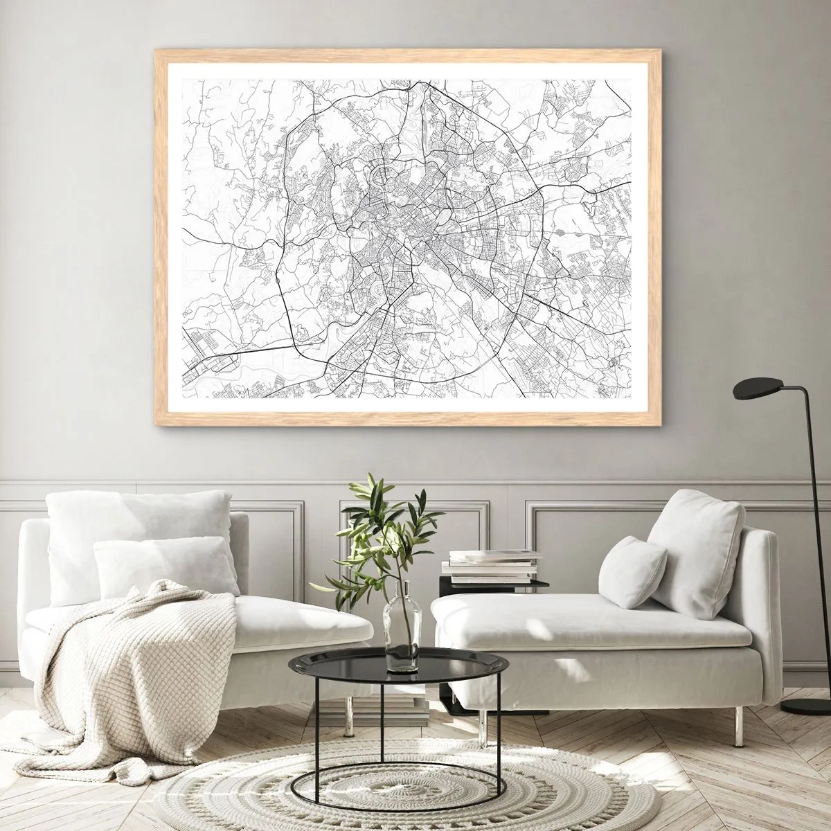 Een poster in een licht eiken lijst - Romeinse cirkel - 91x61 cm