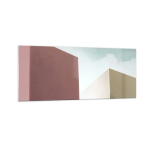 Schilderen op glas - De geometrie van een zonnige zomer - 100x40 cm
