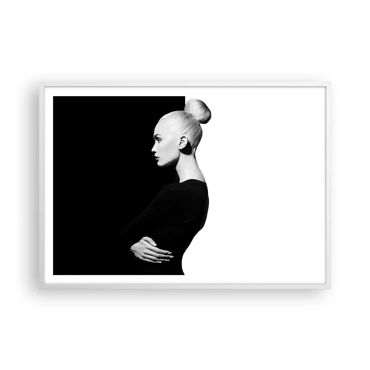 Poster in een witte lijst - Gewoon een vrouw - 100x70 cm