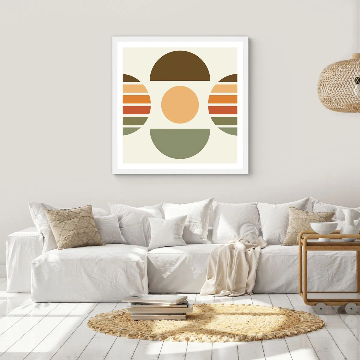 Poster in een witte lijst - In aardetinten - 40x40 cm