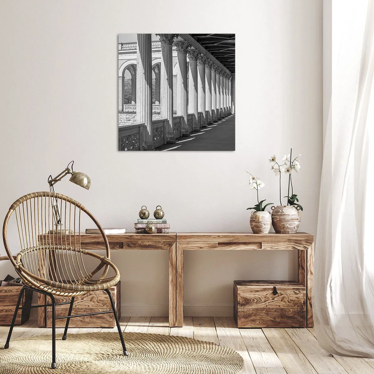 Schilderen op canvas - Zonnige arcade - 50x50 cm