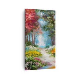 Schilderen op canvas - Bostuin, bloemenbos - 55x100 cm