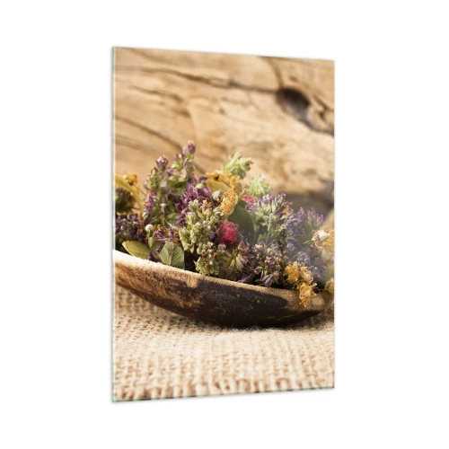 Schilderen op glas - Kleurrijke bloemen en geurige kriuden - 50x70 cm