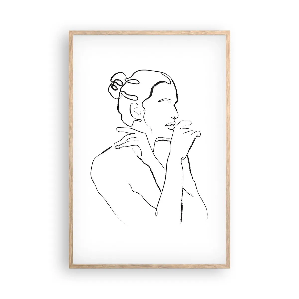 Een poster in een licht eiken lijst - Naakt: een sensueel mysterie - 61x91 cm