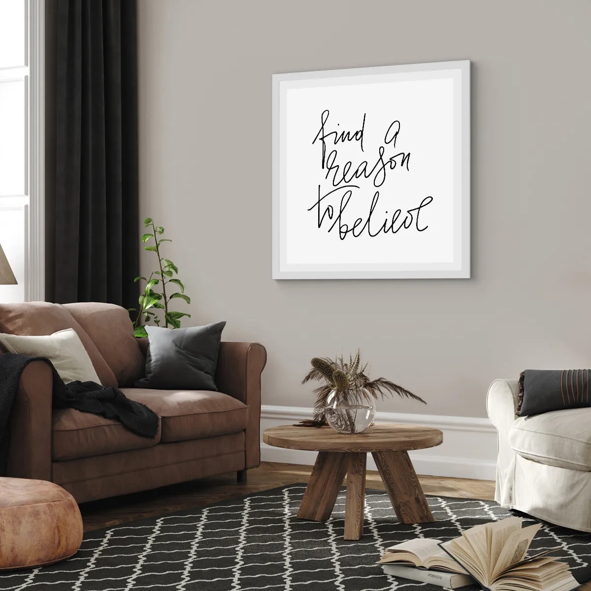 Poster in een witte lijst - Het is mogelijk - 30x30 cm