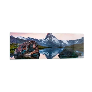 Schilderen op glas - Het hart van de bergen is heet - 160x50 cm
