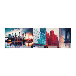 Fotobehang Monster Premium Canvas - Een droomachtig New York - Stad, Brug, Architectuur - 100x30 cm