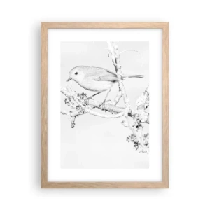 Een poster in een licht eiken lijst - Winterochtend - 30x40 cm