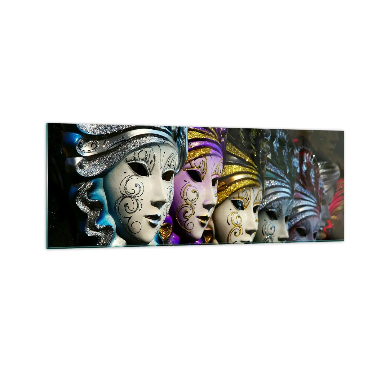 Schilderen op glas - Mysterie in goud en zilver - 140x50 cm