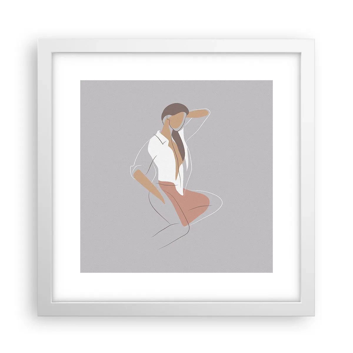 Poster in een witte lijst - Omtrek van gracieusheid - 30x30 cm